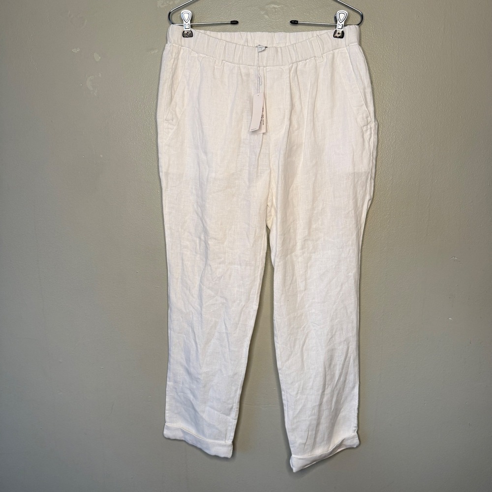 JAMES PERSE Women's Linen Pull-on Pant White Size 2